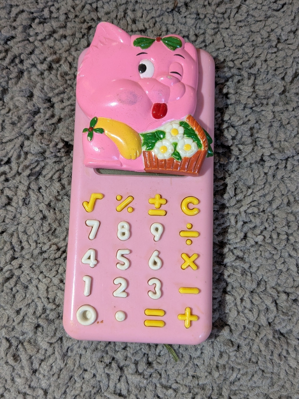 Vintage Musical Pink Pig Calculator For Kids